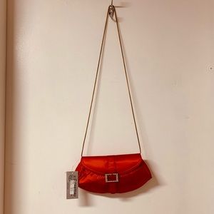 NWT Red & Clear Stone Evening Bag